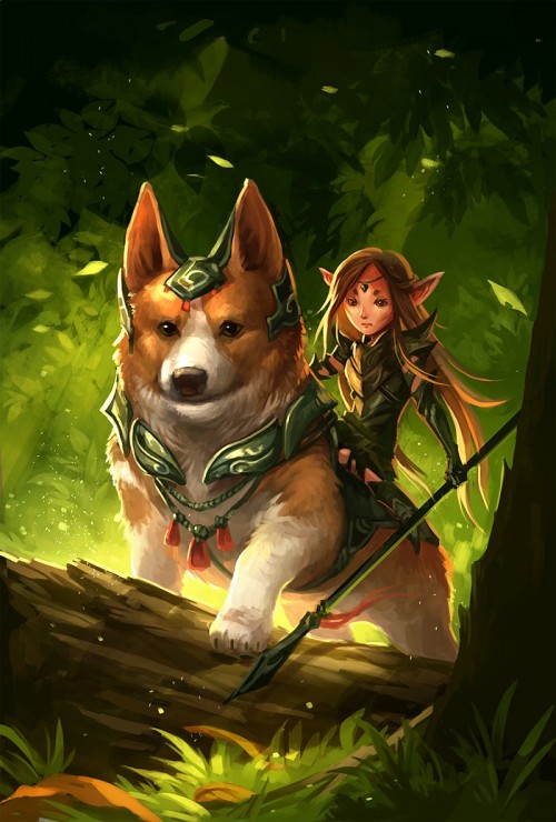 Corgi and Fairy by Sandara