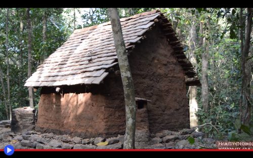 Primitive Technology Tiled Roof Hut